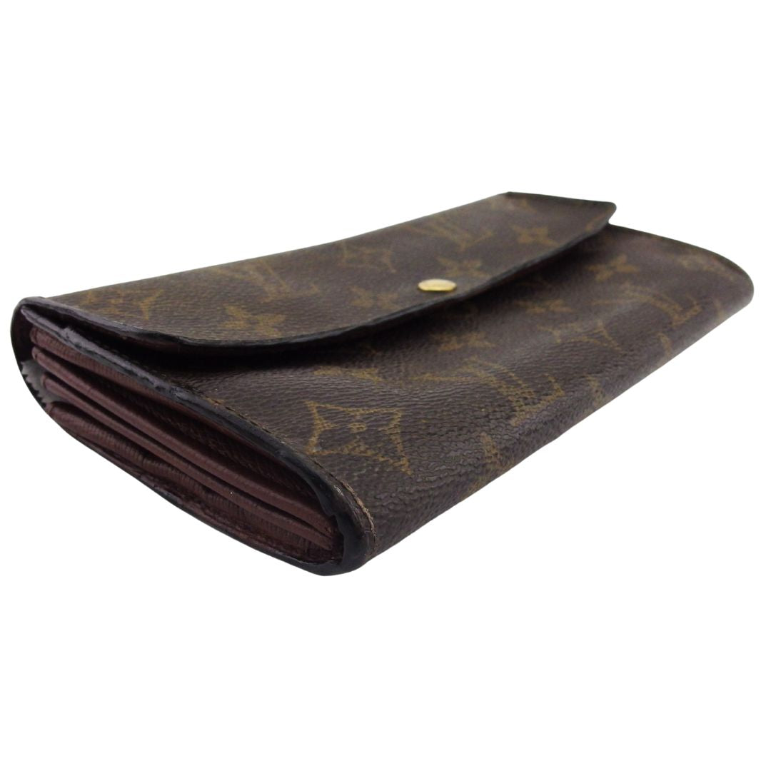 LOUIS VUITTON Long Wallet Purse M61725 Brown beige Pochette Porto MonÃ©credi