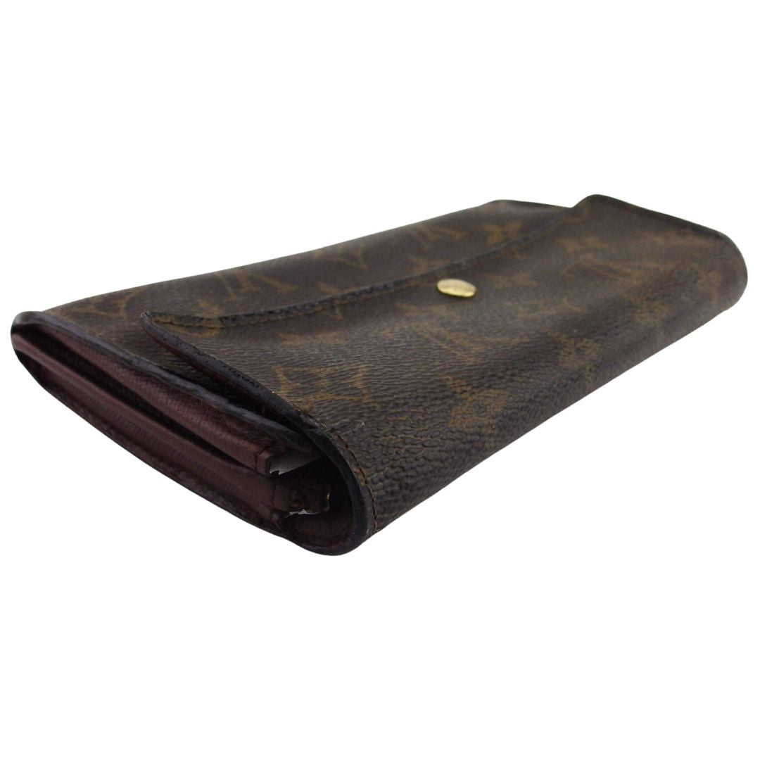 LOUIS VUITTON Long Wallet Purse M61725 Brown beige Pochette Porto MonÃ©credi