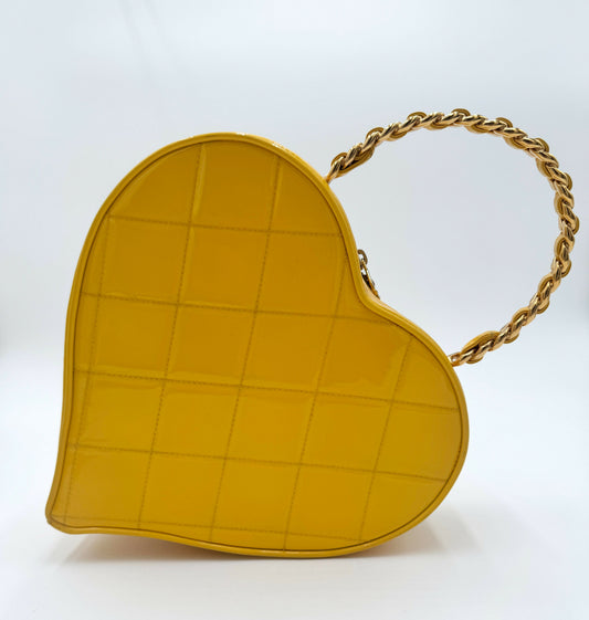 Chanel 1995  Barbie Yellow Heart Vanity Bag
