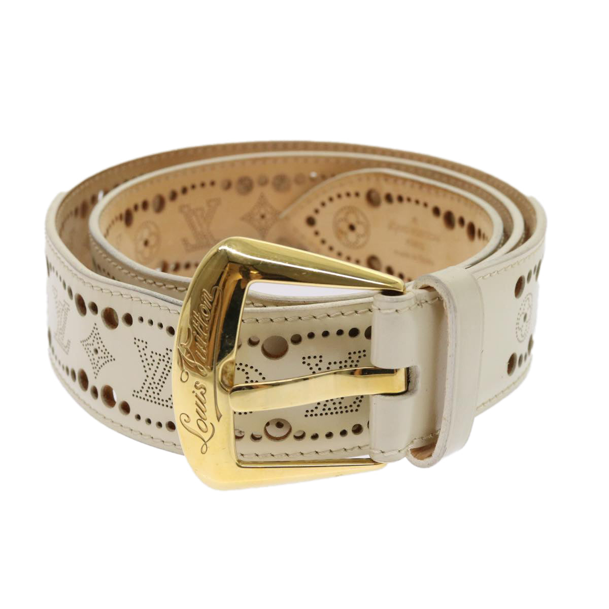 LOUIS VUITTON Ceinture Phoenix Belt 43.3" Cream M9680 LV  th3816