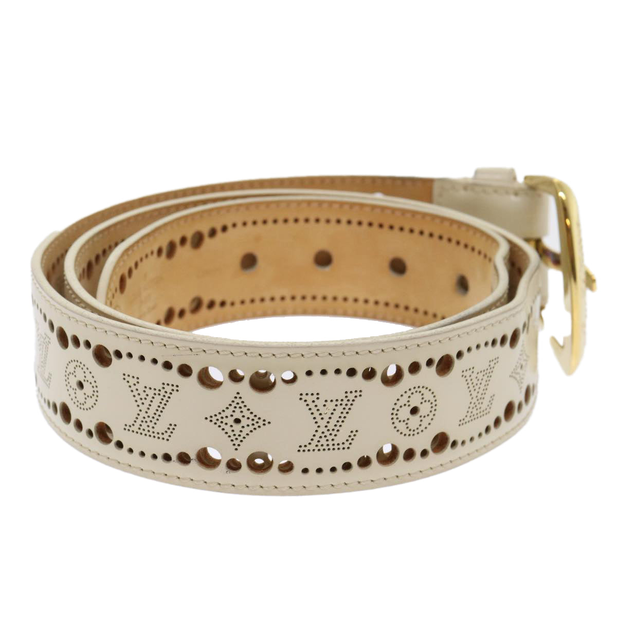 LOUIS VUITTON Ceinture Phoenix Belt 43.3" Cream M9680 LV  th3816