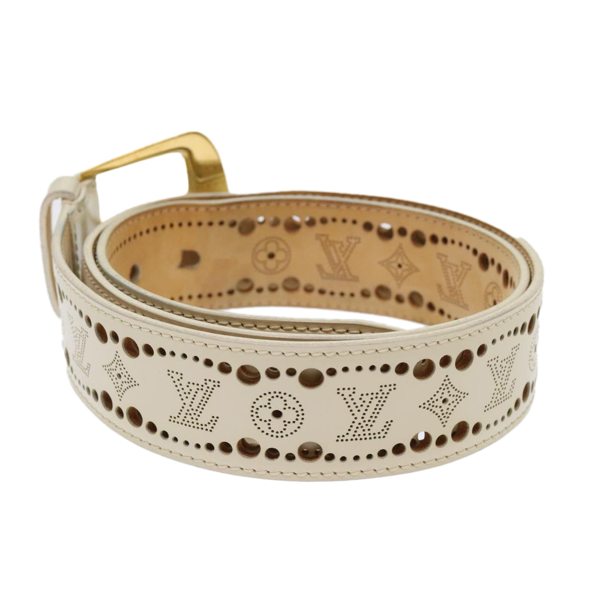 LOUIS VUITTON Ceinture Phoenix Belt 43.3" Cream M9680 LV  th3816