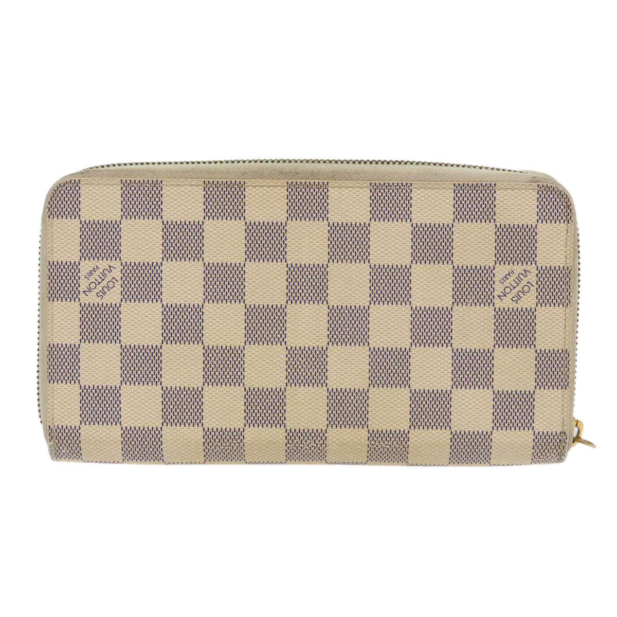 LOUIS VUITTON Damier Azur Zippy Organizer Long Wallet N60012 LV Auth th3873