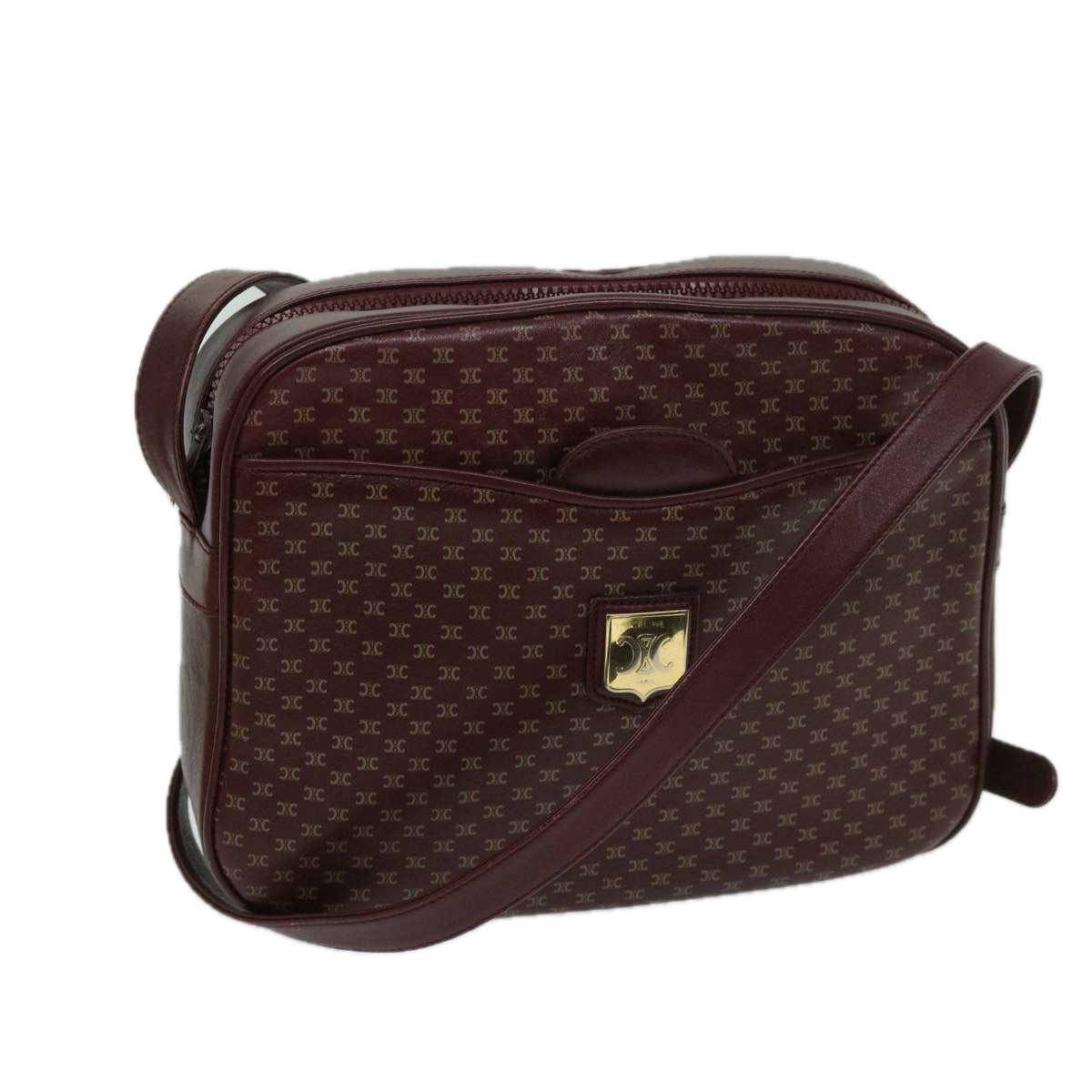 Luxury CELINE Shoulder Bag Leather Bordeaux  th4687