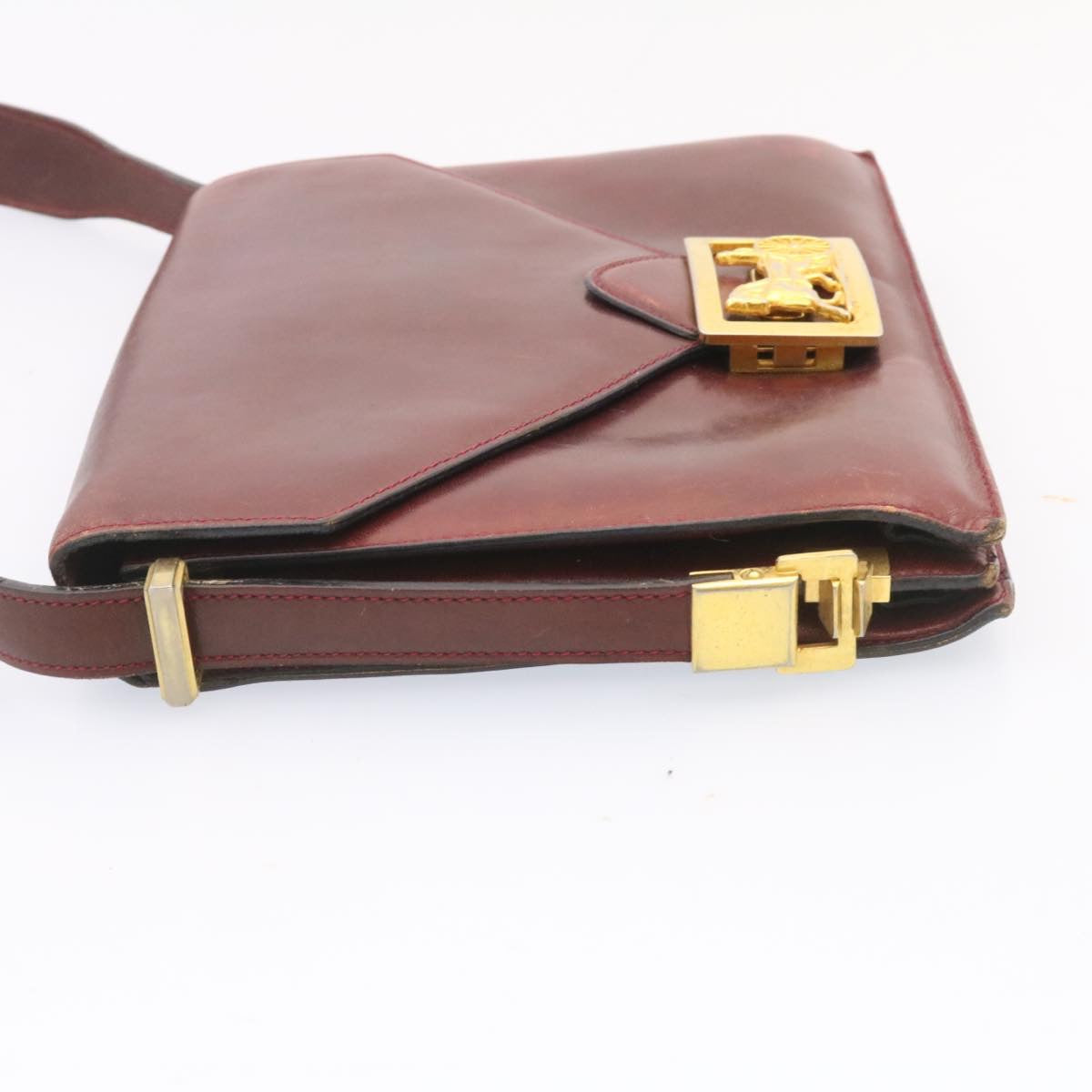 Luxury CELINE Horse Carriage Shoulder Bag Leather Bordeaux  rd205