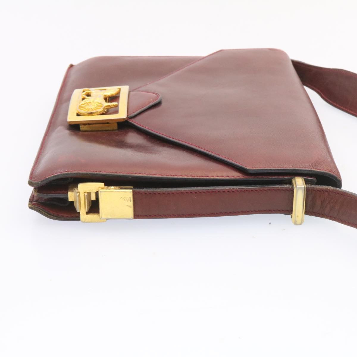 Luxury CELINE Horse Carriage Shoulder Bag Leather Bordeaux  rd205