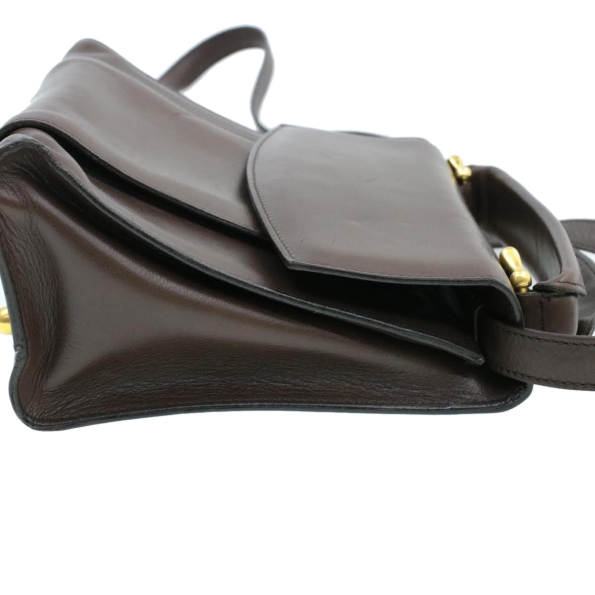 Luxury CELINE Hand Bag Leather 2way Brown  rd530