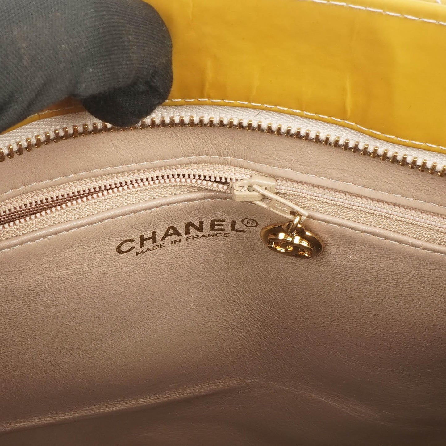 The Chanel Patent Medallion Tote Yellow