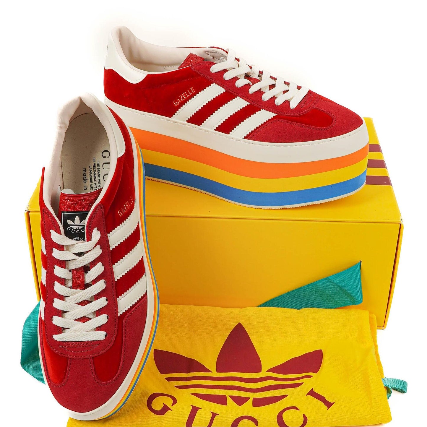 The Gucci x Adidas Gazelle Platform Red
