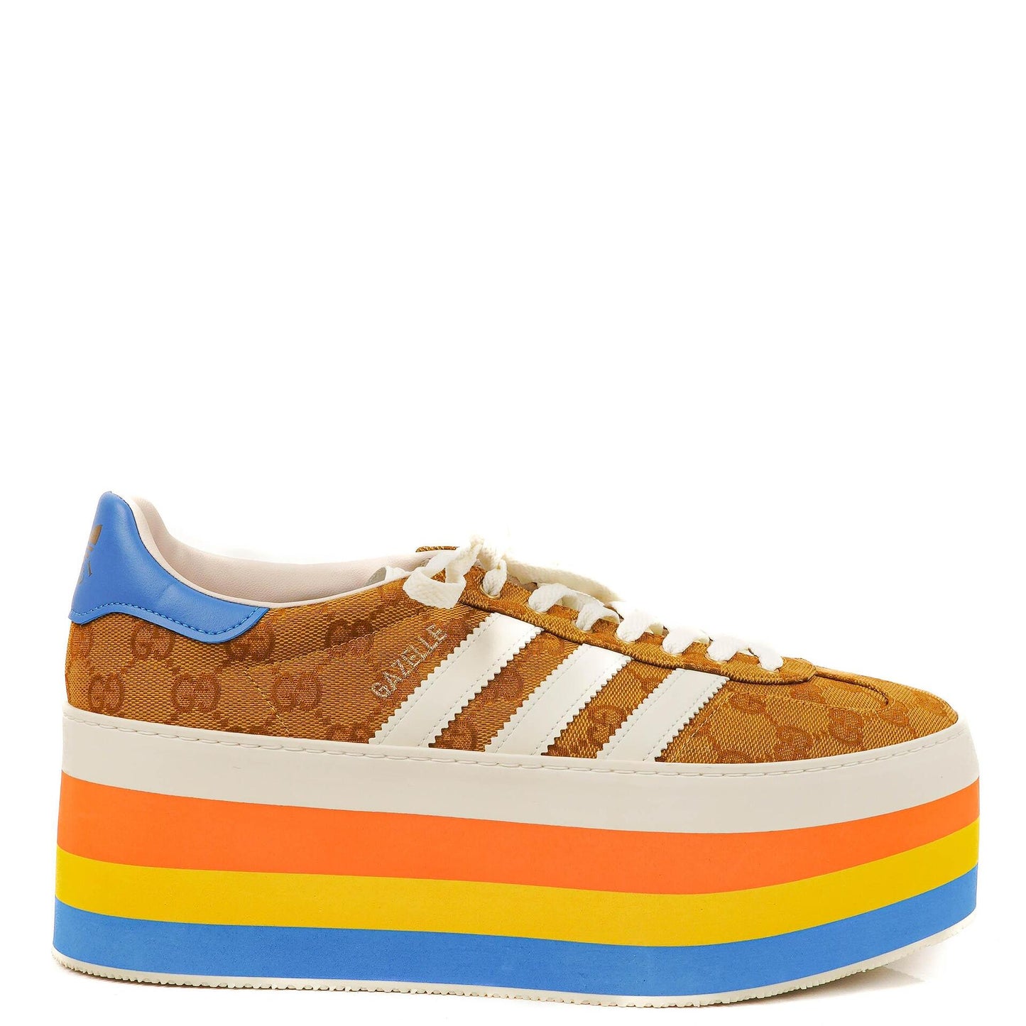 The Gucci x Adidas Jacquard Striped Wedge Sneakers