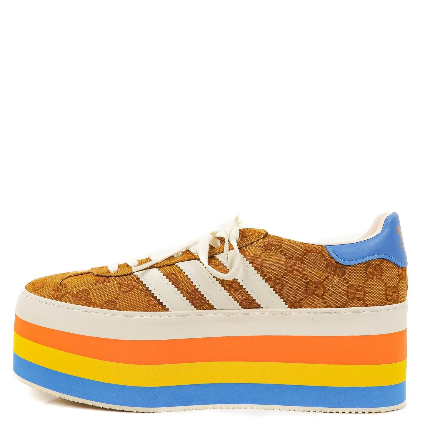 The Gucci x Adidas Jacquard Striped Wedge Sneakers
