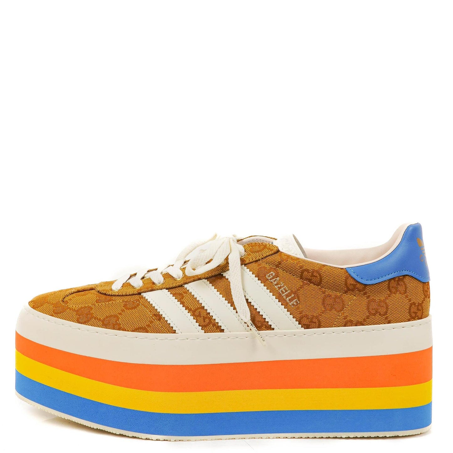 The Gucci x Adidas Jacquard Striped Wedge Sneakers