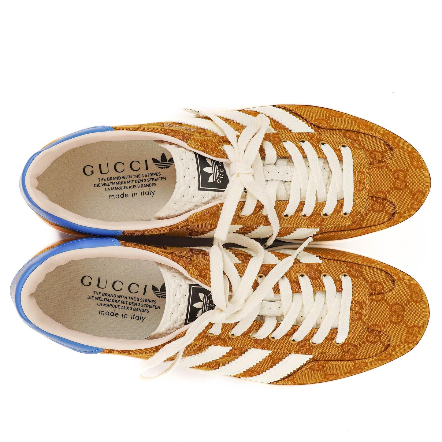 The Gucci x Adidas Jacquard Striped Wedge Sneakers