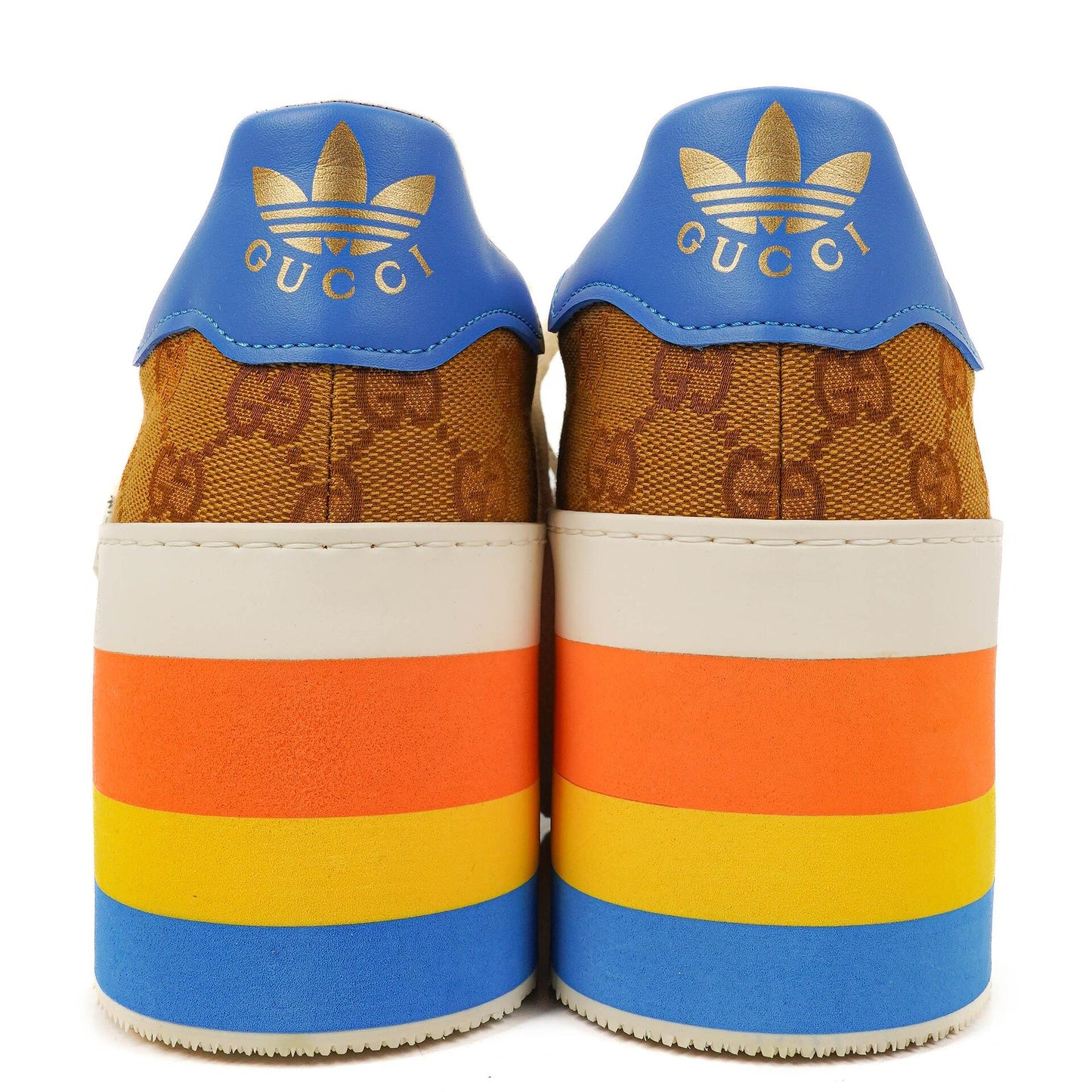 The Gucci x Adidas Jacquard Striped Wedge Sneakers