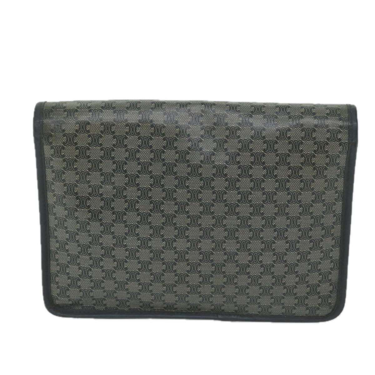 Luxury CELINE Macadam Canvas Shoulder Bag Coated Canvas Navy ti1495