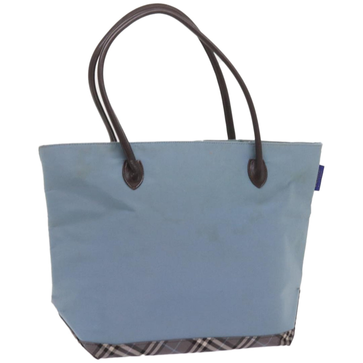Luxury BurberrySs Blue Label Tote Bag Nylon Light Blue Auth ti1542