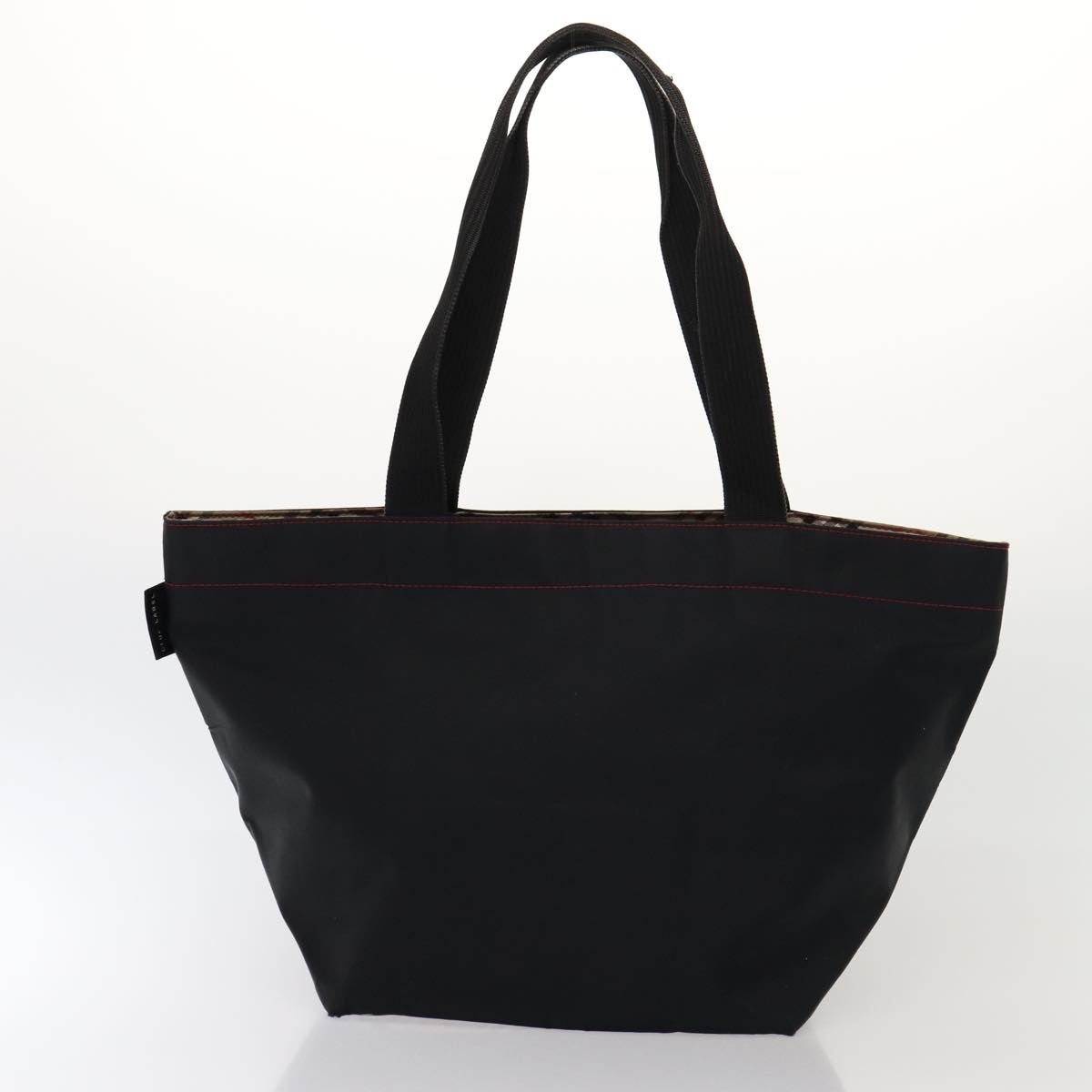 Luxury Burberry s Nova Check Blue Label Hand Bag Canvas 2Set Black Auth ti1803