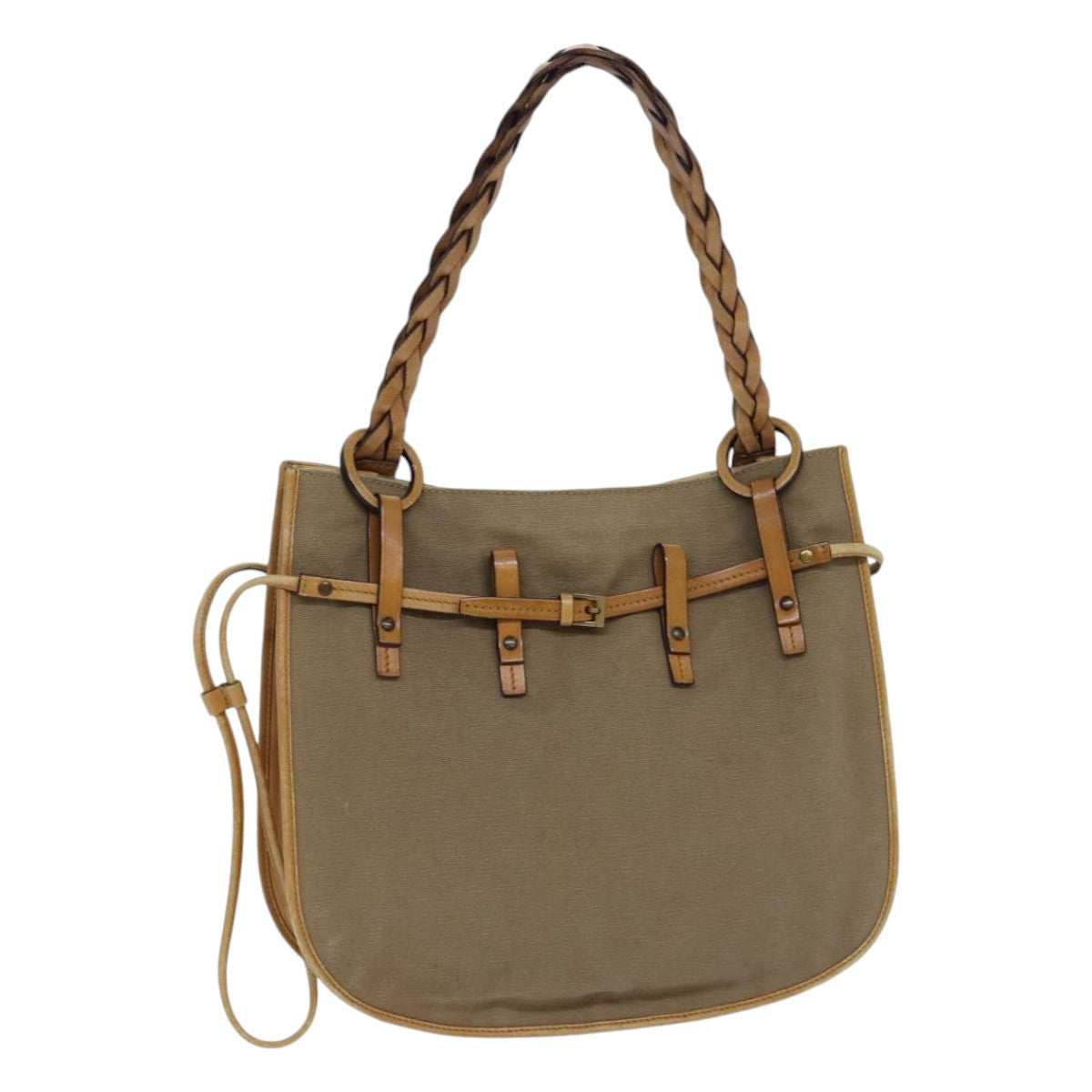Gucci Leather Canvas Handbag