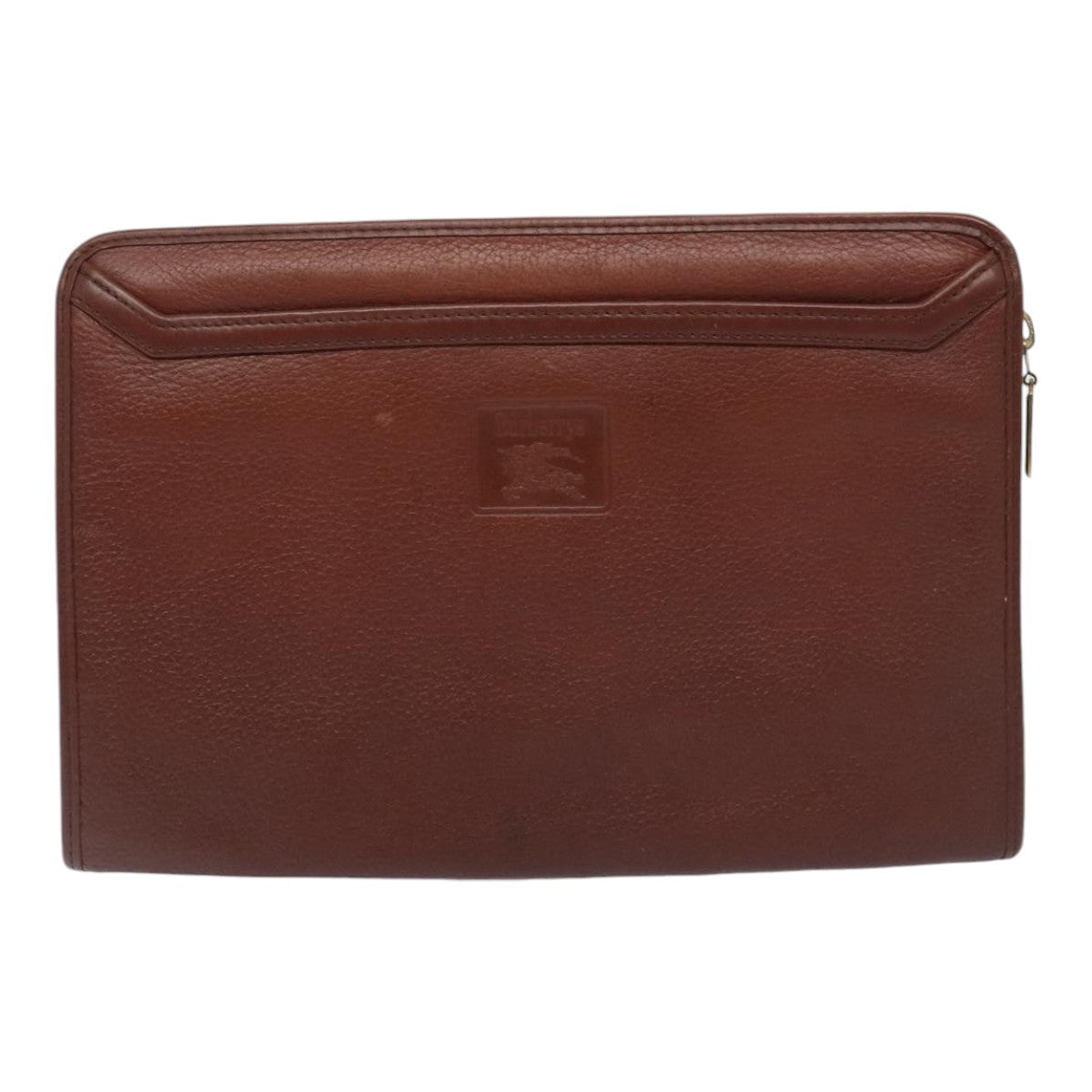 Luxury BurberrySs Clutch Bag Leather 2Set Brown Auth ti1987