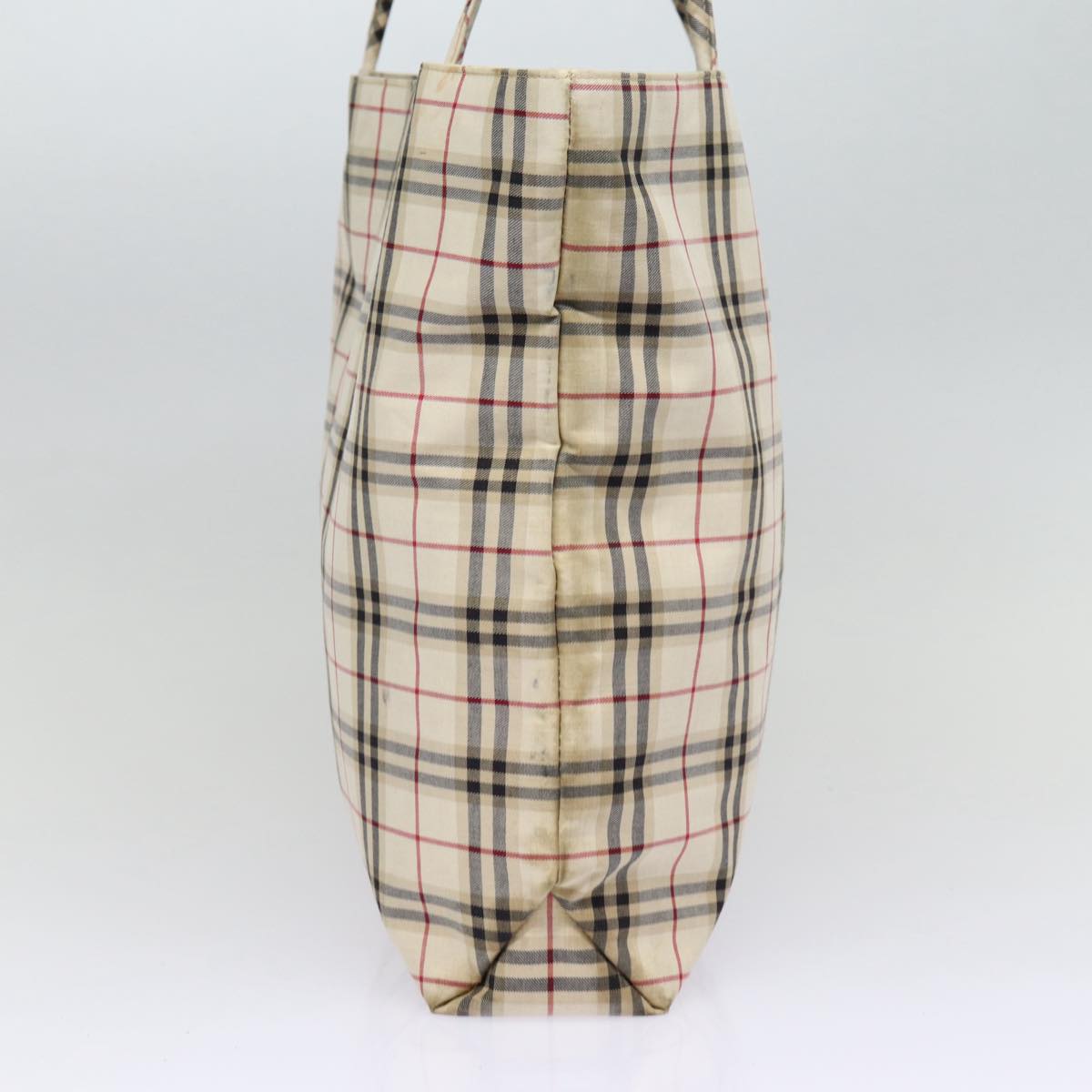Luxury Burberry Nova Check Tote Bag Canvas Beige Auth ti2000