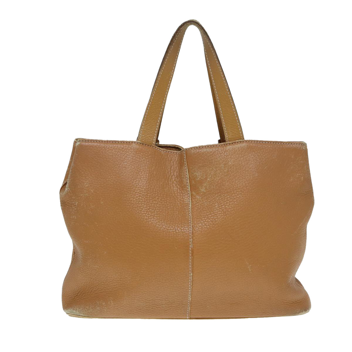 Luxury BurberrySs Hand Bag Leather Brown Silver Auth ti2003
