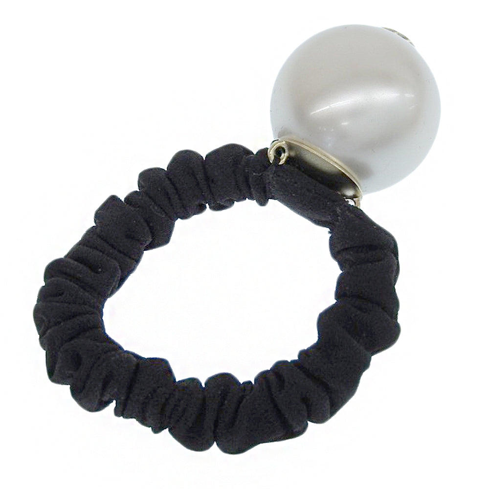 Chanel Hair Tie with Faux Pearl Logo Classic Flap Tote