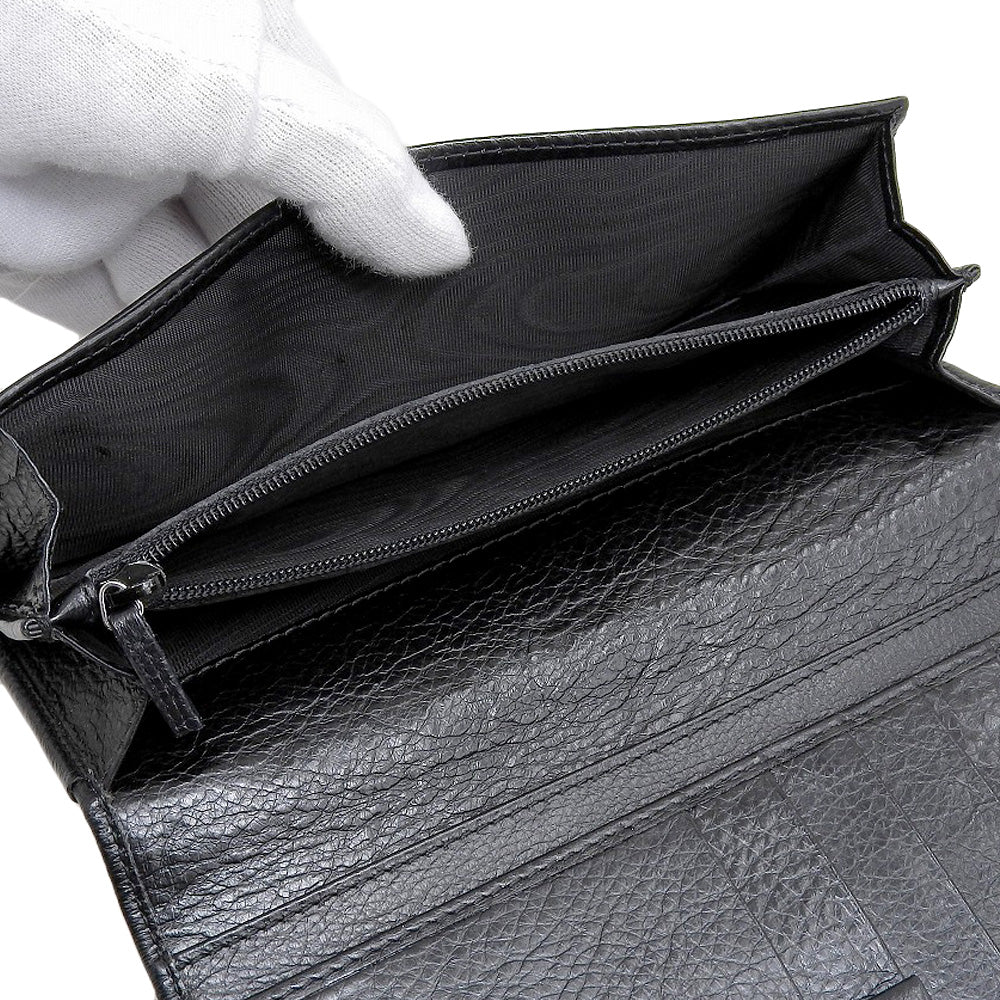 Gucci Leather Bifold Long Wallet Black