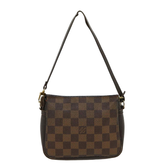 LOUIS VUITTON Damier Ebene Trousse Makeup Hand Pouch N51982 LV Auth tp362