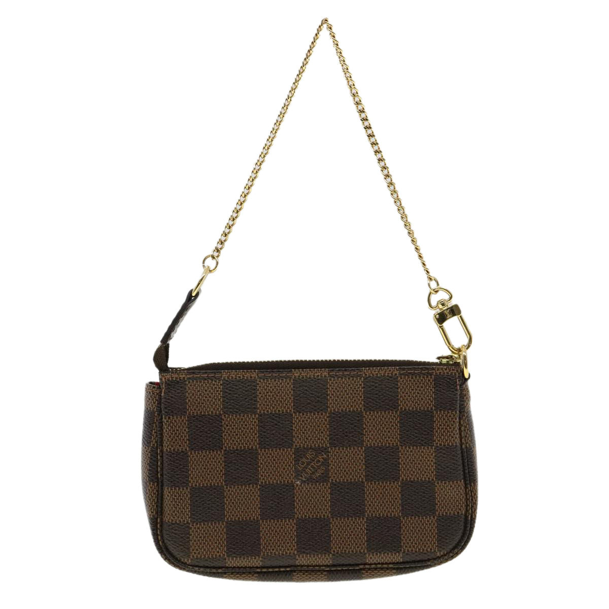 LOUIS VUITTON Damier Ebene Mini Pochette T&B Accessoires N58011 Auth tp452A