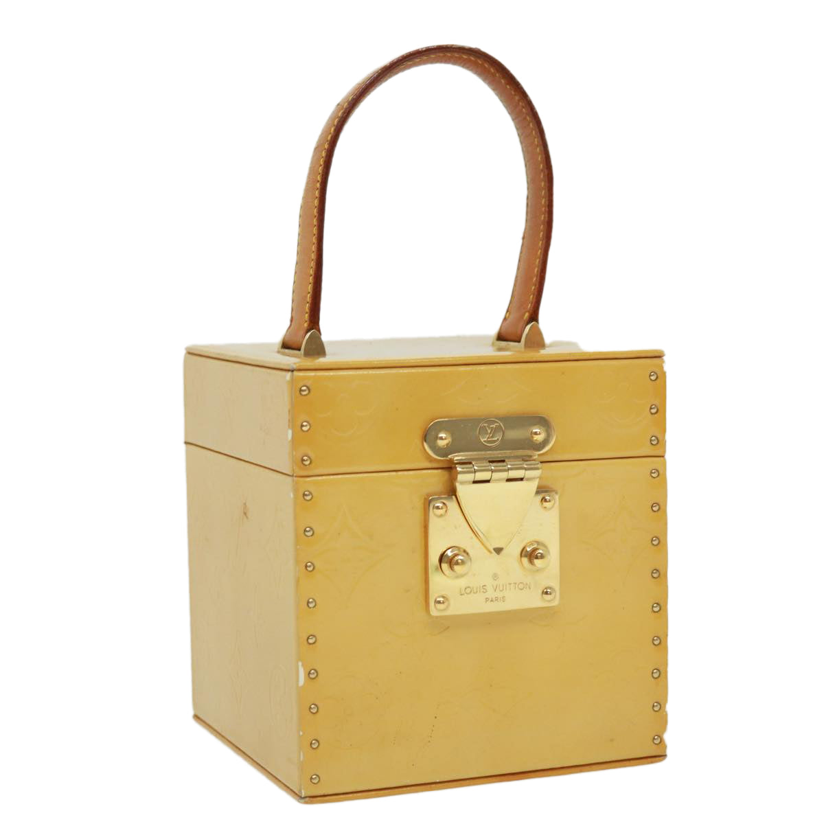 LOUIS VUITTON Monogram Vernis Bleecker Cosmetic Pouch Beige Auth tp501 Clutch