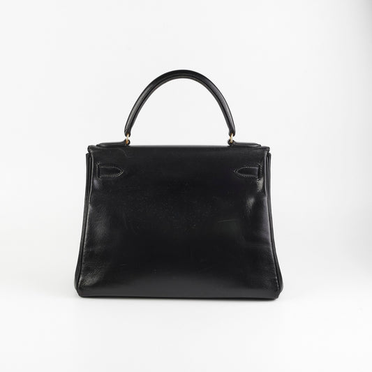 Hermes Kelly 28 Vintage Noir Box L Circle Stamp