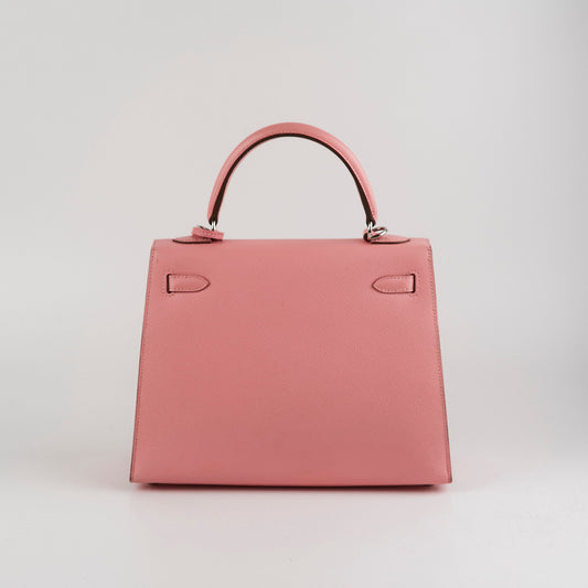 Hermes Kelly 25 Sellier Epsom Rose Confetti - Y Stamp