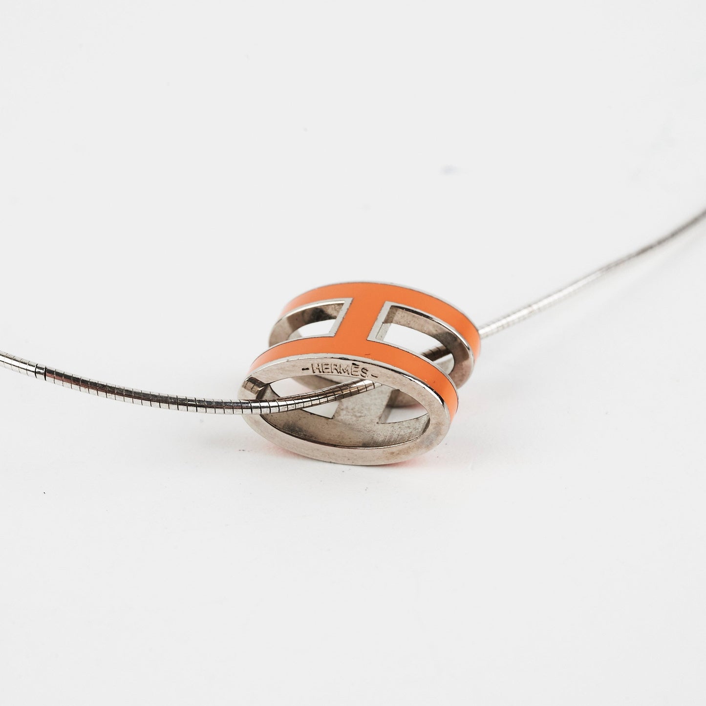 Hermes H Necklace Orange