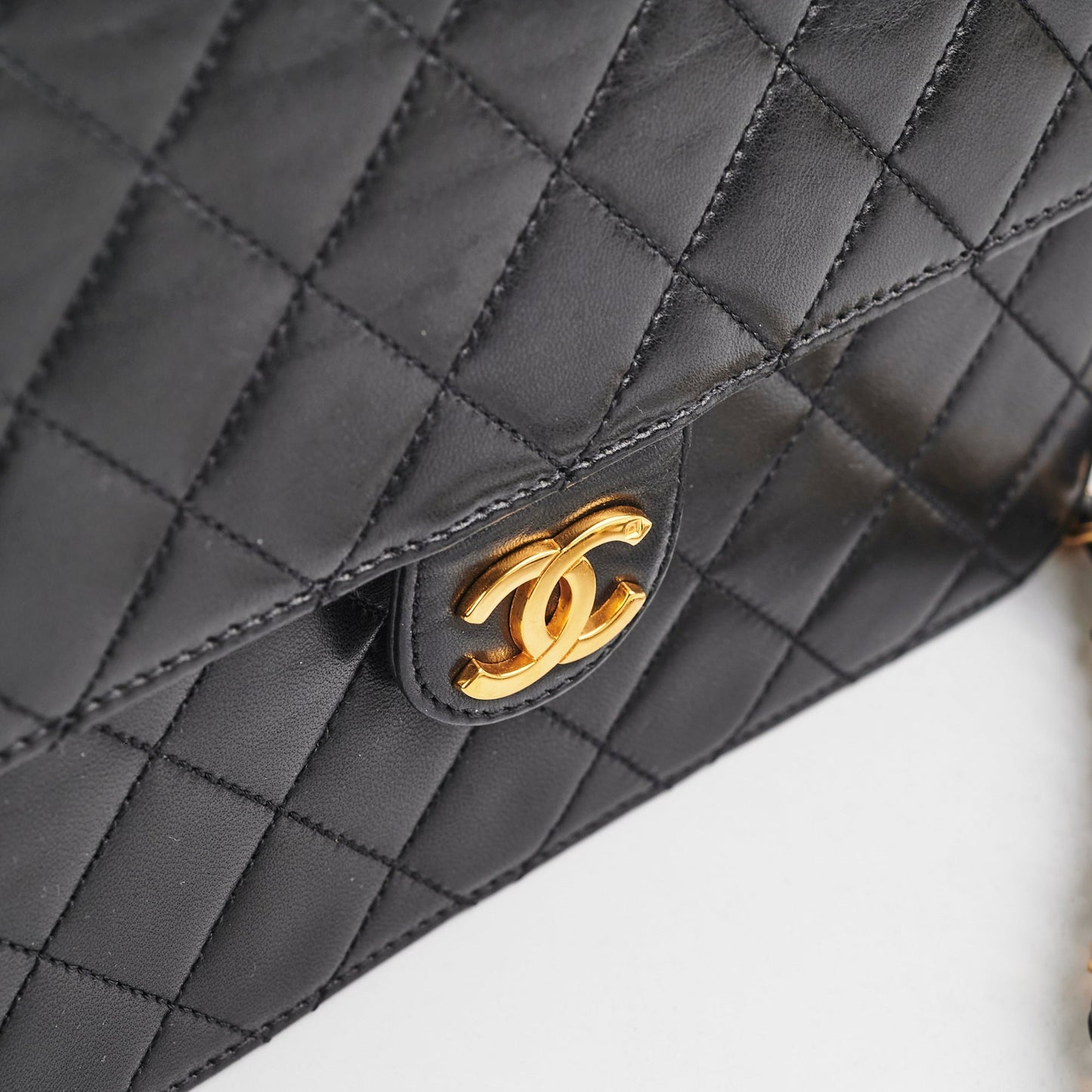 ITEM 29 - Chanel  Square Flap Lambskin Black- Series 5