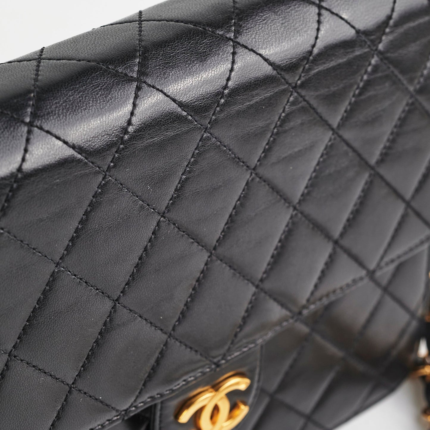 ITEM 29 - Chanel  Square Flap Lambskin Black- Series 5