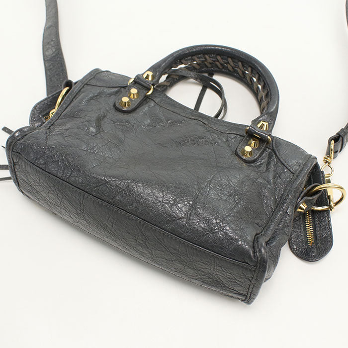 BALENCIAGA 300295 Handbag Classic Mini City 2WAY Mini Tote Bag leather black Women