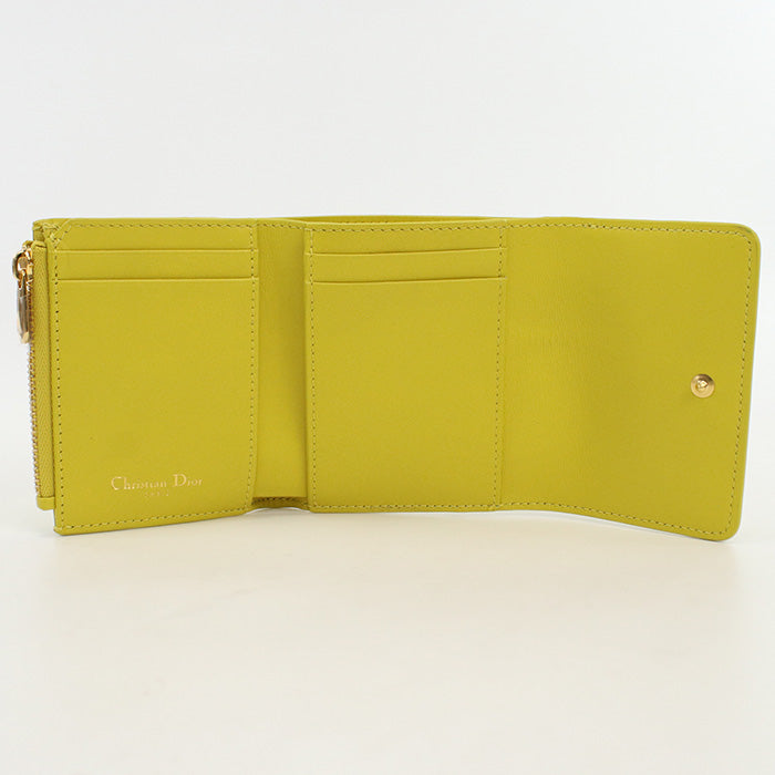 Christian Dior S2084OBAE Tri-fold wallet 30 Montaigne Lotus wallet Grained calfskin,leather yellow Women