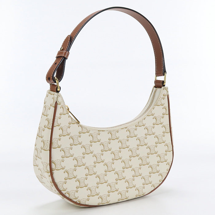 CELINE 19395 2BZJ 01BC Shoulder Bag AVA Bag Triomphe Coated canvas.leather white Women
