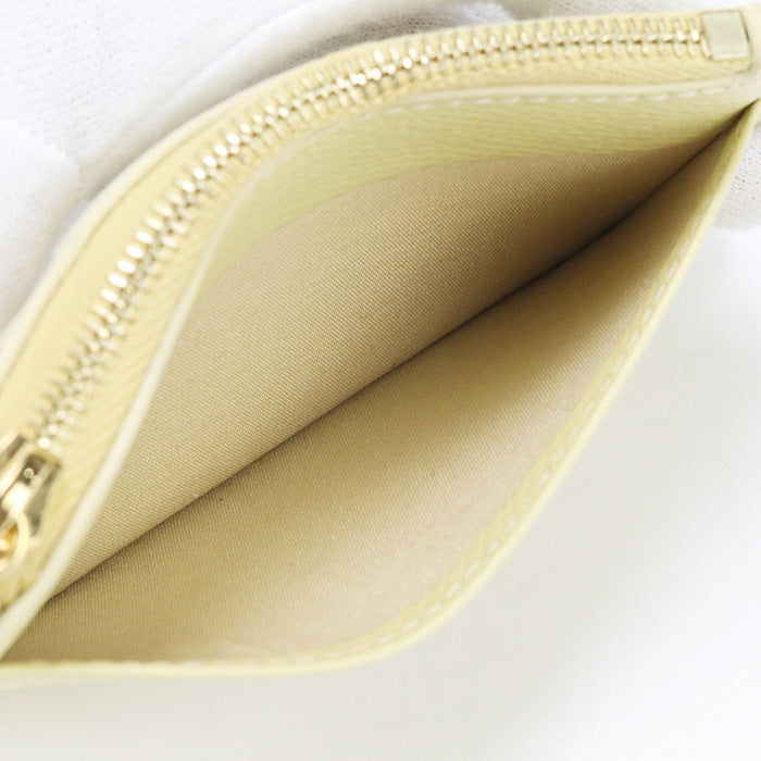 CELINE 10M08 3FVO Card holder Triangle Charm Coin Pocket Calfskin yellow Women