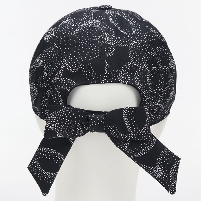 CHANEL Camelia cap silk black Women