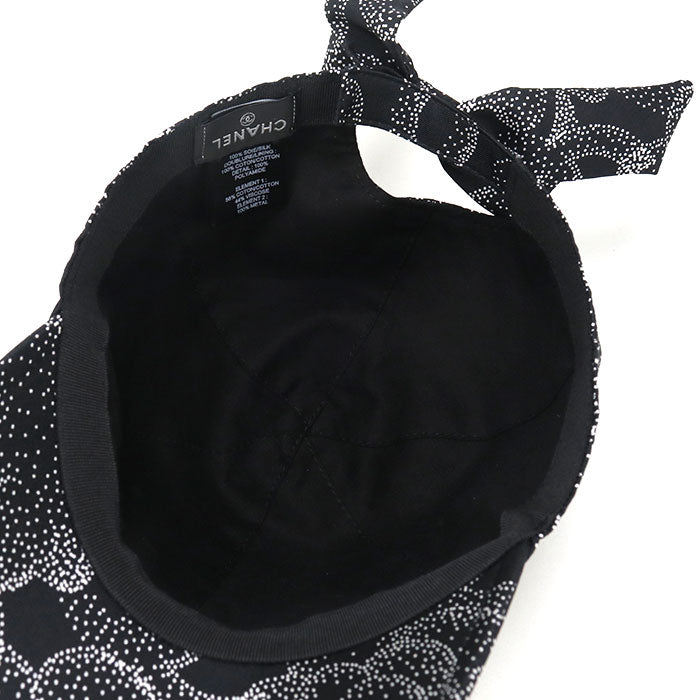 CHANEL Camelia cap silk black Women