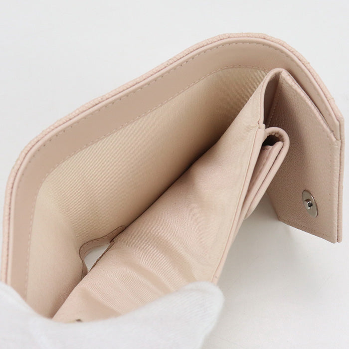 CHANEL A84346 Tri-fold wallet Chevron V Stitch Small flap wallet  leather pink Women