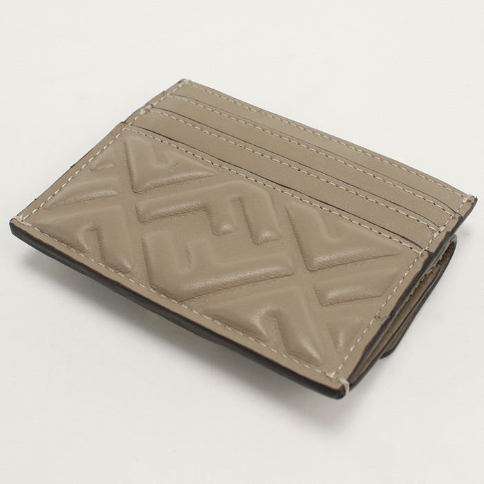 FENDI FE86385 Card Case baguette leather gray Women
