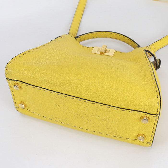 FENDI 8BN302 Handbag Selleria Bekaboo Essential 2WAY handbag leather Yellow Women