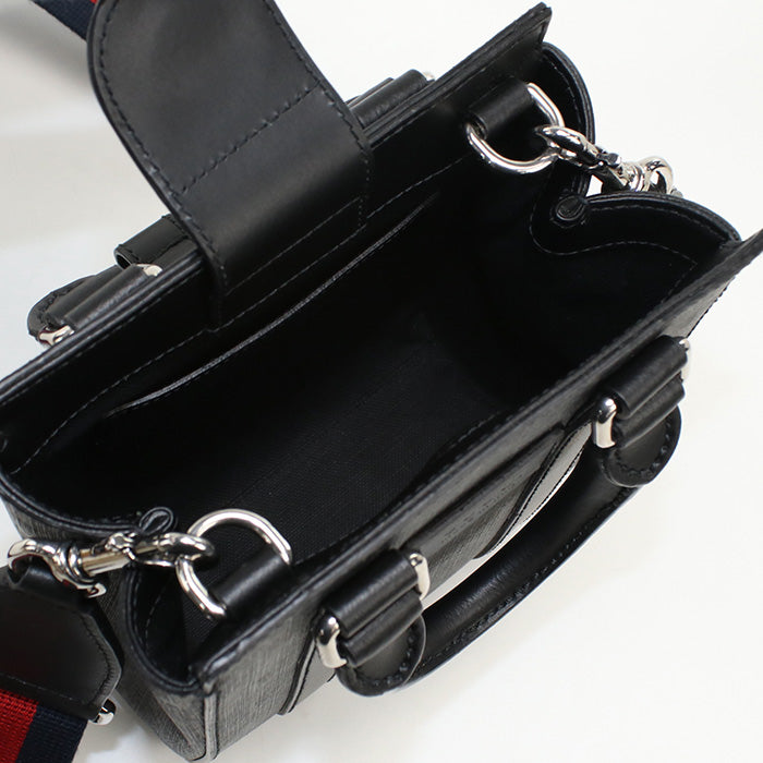 GUCCI 415721 Tote Bag GG Supreme Web Line 2WAY Mini Tote Bag PVC black mens(unisex)