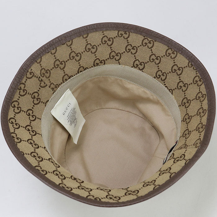 GUCCI 576587 Fedora hat GG canvas hat brown unisex