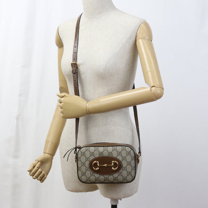 GUCCI 760196 Shoulder Bag Horsebit 1955 Small camera bag GG Supreme Brown Women