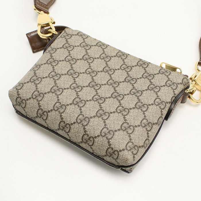 GUCCI 723306 Interlocking G Diagonal Shoulder Bag GG Supreme beige Women