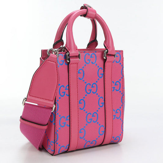 GUCCI 696010 Mini 2WAY GG emboss Tote Bag leather pink Women