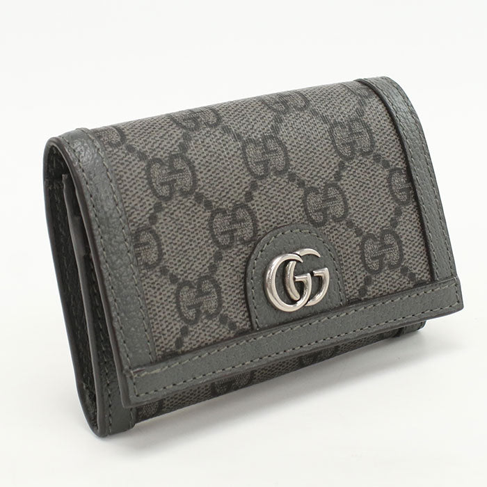 GUCCI 732026 Ofidia name card holder GG Supreme/PVC gray mens